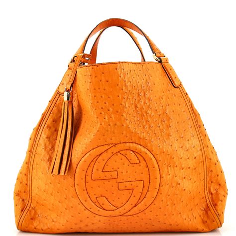 gucci ostrich soho bag|gucci soho shoulder bag large.